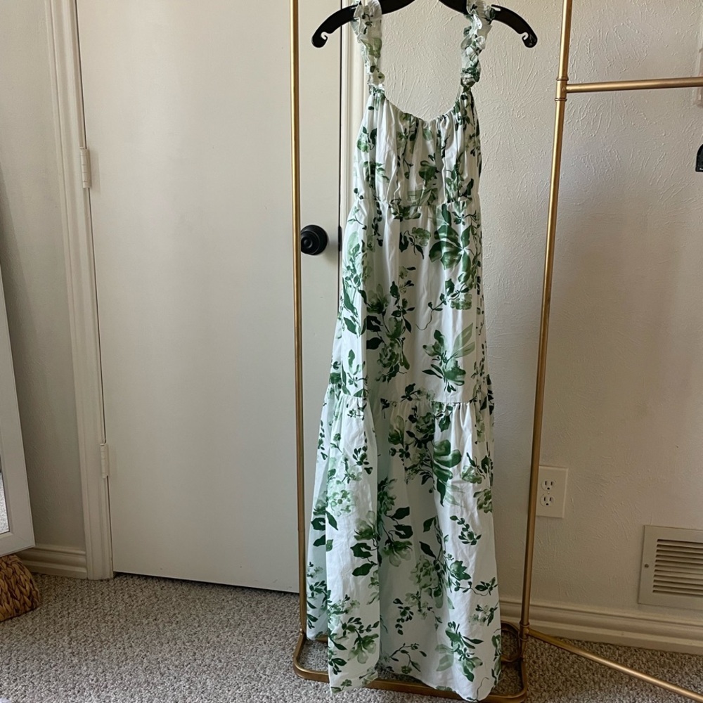 Abercrombie & Fitch Floral Green Maxi Dress